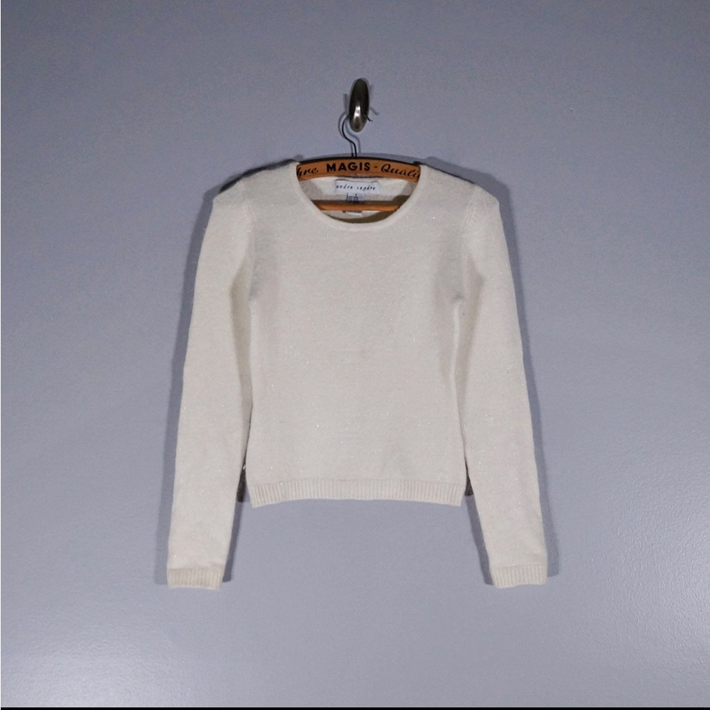 Vintage 90's white sparkly fitted sweater